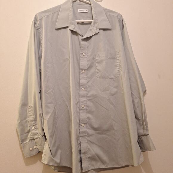 Pierre Cardin Men's Dress Shirt Button Down Long Sleeve Gray Size 17.5/34/35 - Picture 1 of 8